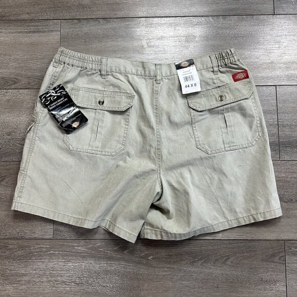 Dickies Shorts Men 44 Stone Cargo  Relaxed Fit 6” Comfort, Waistband Cotton - Picture 2 of 5